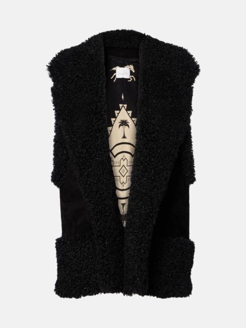 Johanna Ortiz Shearling-trimmed suede vest