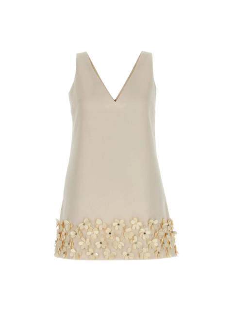 self-portrait Cream Crepe 3D Sequin Mini Dress