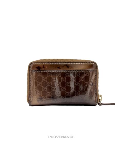 GUCCI Gucci Key Chain Zip Card Wallet - Bronze MicroGuccissima