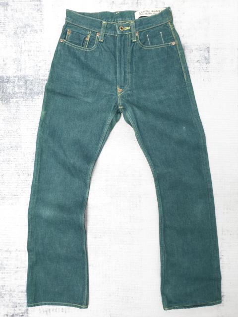 Kapital buckle back selvedge bootcut denim pant