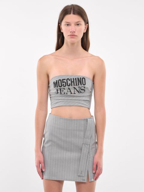 Moschino Pinstripe Logo Tube Top