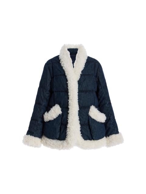 IENKI IENKI Keptar Quilted Denim Down Jacket blue