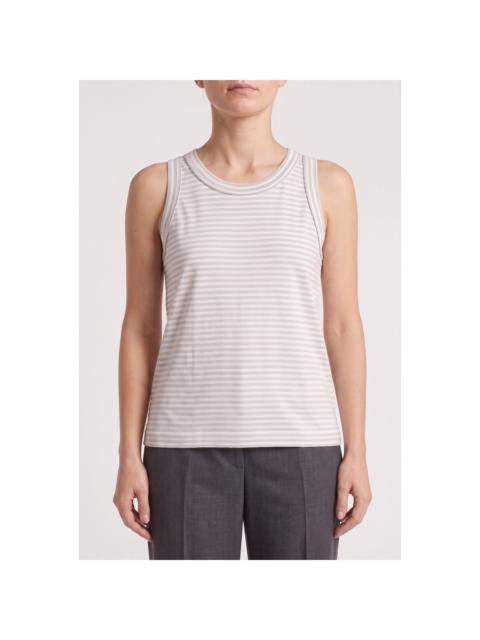 Brunello Cucinelli Brunello Cucinelli Women'S Light Grey Striped Tank Top