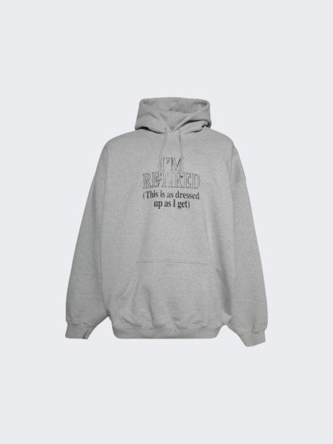 VETEMENTS I'm Retired Oversized Hoodie Grey Melange