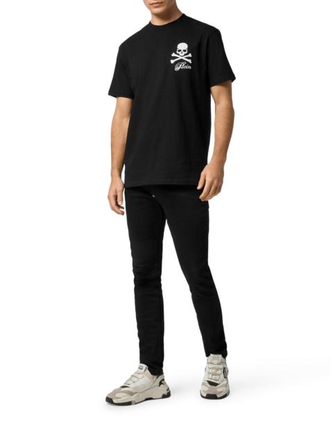 PHILIPP PLEIN CREW NECK T-SHIRT WITH PRINT