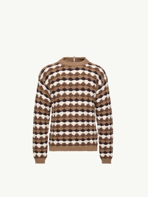 Moncler Grenoble Geometric Pattern Wool & Alpaca Blend Sweater