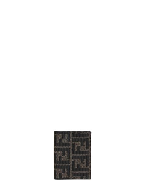 FENDI Fendi Women Tobacco Brown Card Case Ff Jacquard Card Case
