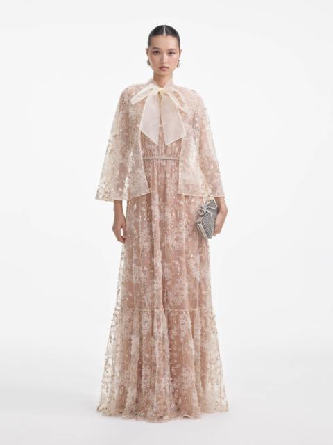 self-portrait Embellished Cape Maxi Dress
