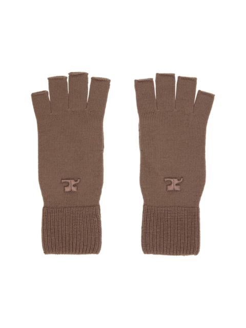 courrèges Brown AC Wool Gloves
