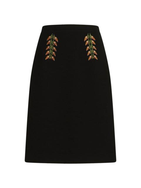 Etro floral-embroidery pencil skirt