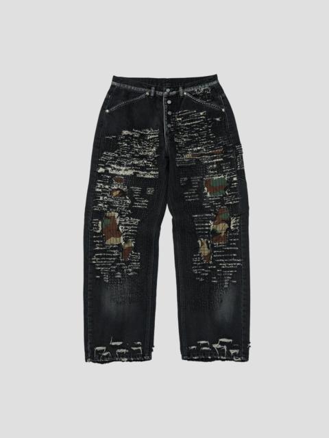 Thug Club VINTAGE-STITCHED CAMO DENIM PANTS