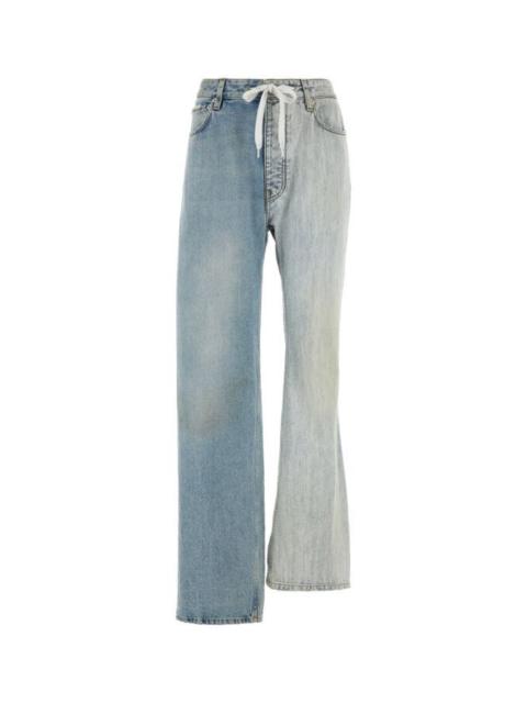 Balenciaga Women Two-Tone Denim Fifty-Fifty Jeans