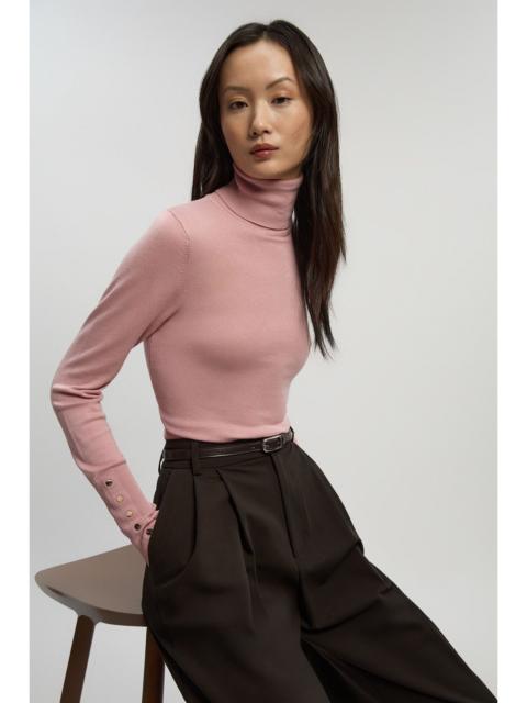 KAREN MILLEN Viscose Blend Roll Neck Knit Jumper