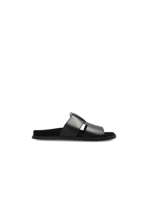Dolce & Gabbana DOLCE&GABBANA Black Leather Slides New & Authentic (Men's si