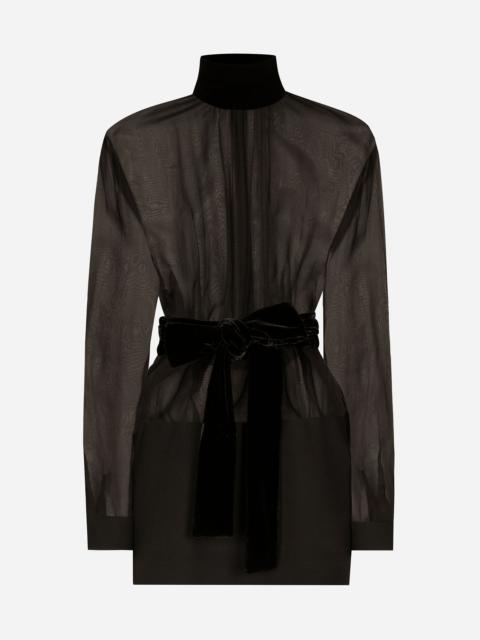 Dolce & Gabbana Short wool crepe and organza dress