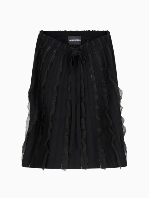 EMPORIO ARMANI RUCHED VISCOSE KNIT TOP