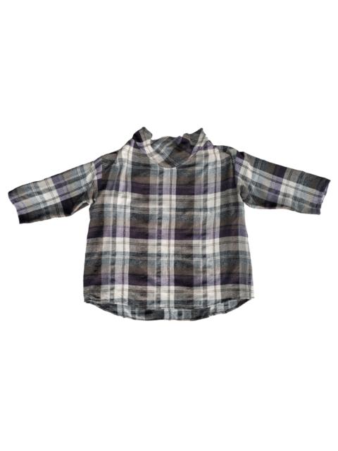 Issey Miyake Plantation Plaid Blouse