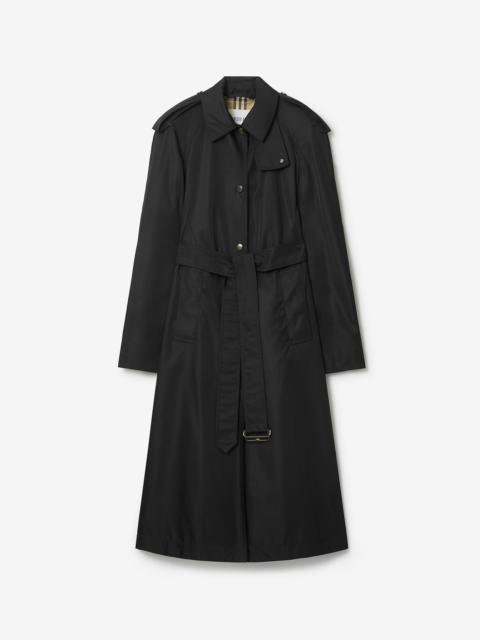Burberry Long Nylon Hooded Car Coat