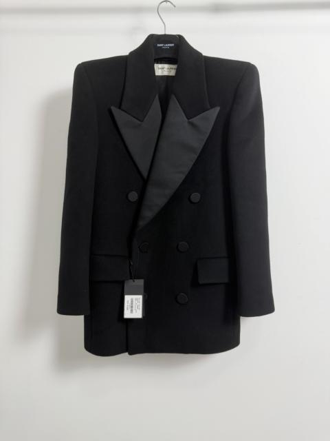 SAINT LAURENT Saint Laurent Slp23fw Black Double-Breasted Tuxedo Jacket Suit