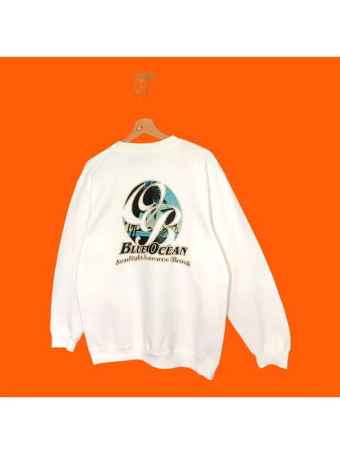 Other Designers Quiksilver - Blue Ocean Sunlight Seawave Beach Crewneck Sweatshirt
