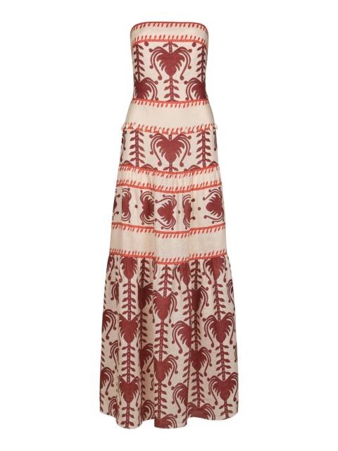 Johanna Ortiz Another Chance Printed Linen Maxi Dress multi