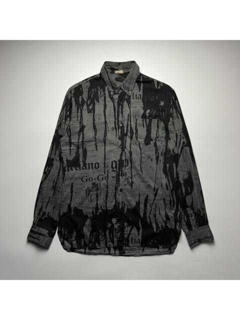 John Galliano John Galliano Gazette Newspaper Print Long Sleeve Shirt