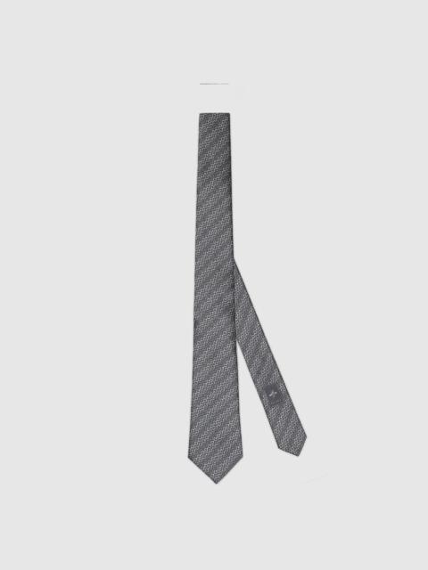Horsebit silk jacquard tie
