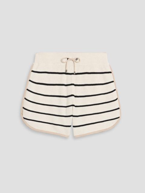 Brunello Cucinelli Striped ribbed cotton shorts