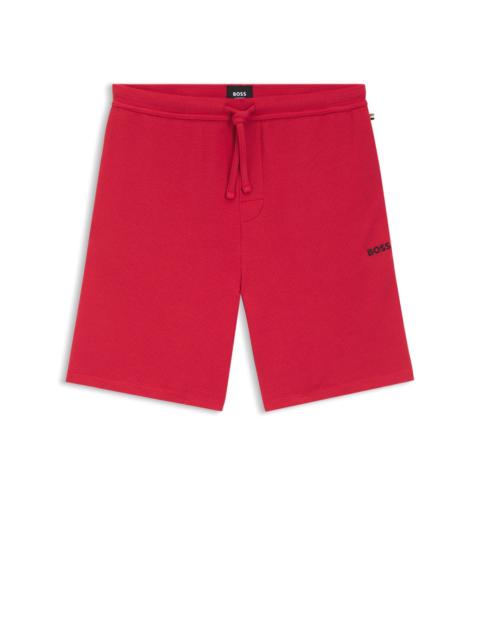 BOSS COTTON-BLEND PAJAMA SHORTS WITH EMBROIDERED LOGO