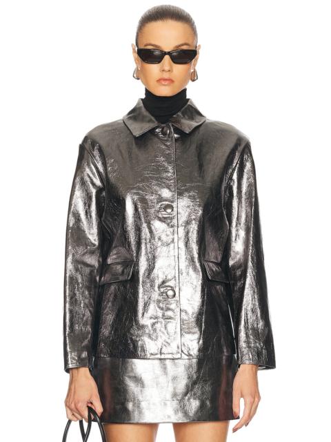 RENGGLI Foil Leather Jacket