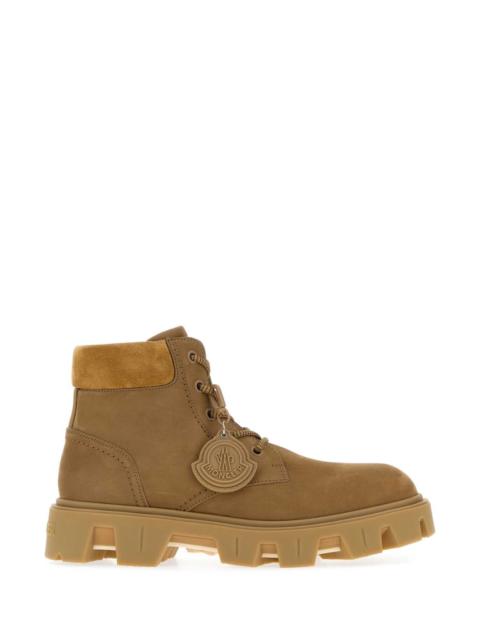 Moncler Moncler Men Beige Suede  Peak City Ankle Boots