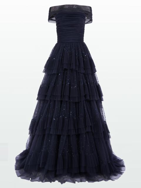 JENNY PACKHAM Jenny Packham Queenie Maxi Dress in Mockingbird Blue at Nordstrom