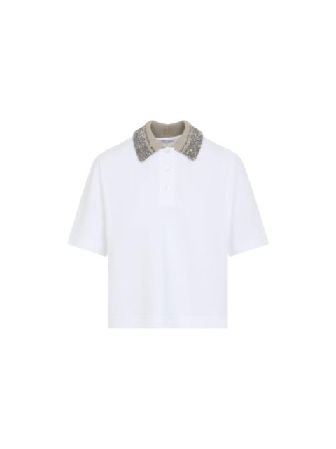 Brunello Cucinelli Polo Paiellets Collar Women