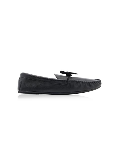 The Row Lucca Leather Mocsasins black