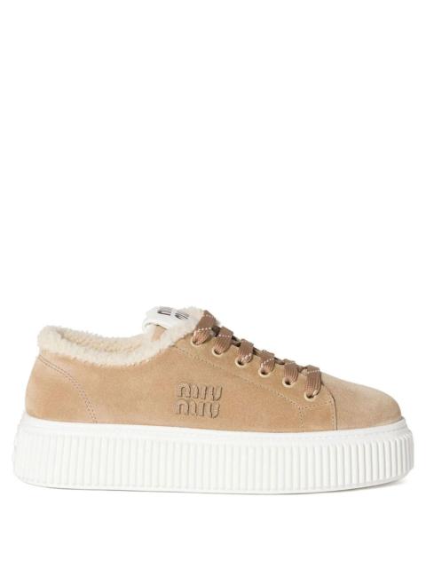 Miu Miu Miu Miu Women Sneakers In Pelle Scamosciata E Montone