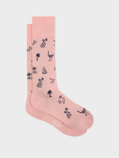 Paul Smith Pink 'Ostrich' Socks