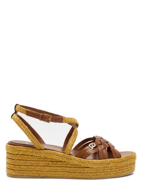Valentino Valentino Bribri 45 Leather Espadrille Wedges