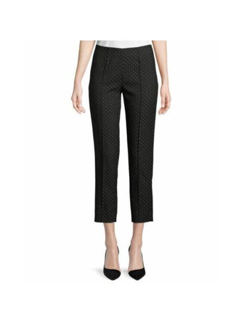 Other Designers Piazza Sempione Honia Dots Straight Leg Ankle Crop Pant Black SZ 44 IT NWT