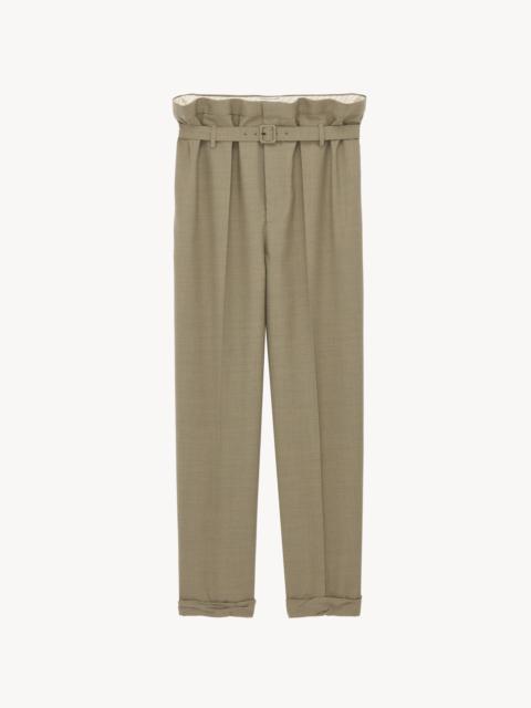 SAINT LAURENT PAPERBAG PANTS IN WOOL GABARDINE