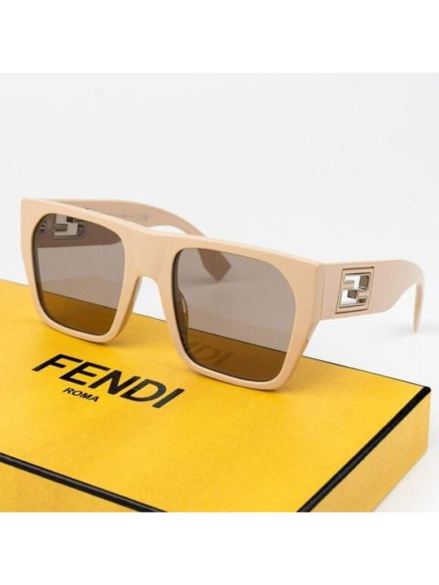 FENDI Fendi BAGUETTE Men Sunglasses Square Khaki Brown FE40124I 57E BRAND NEW