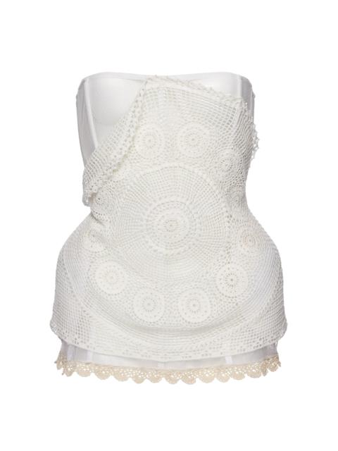 MAGDA BUTRYM Cotton Crochet Corset Top white