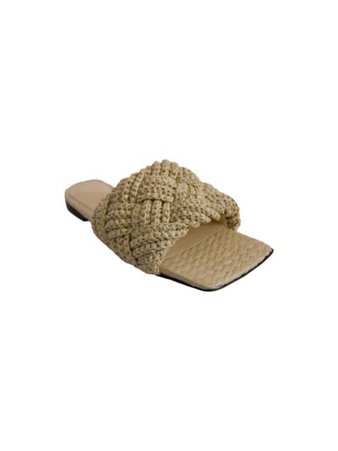 Bottega Veneta Bottega Veneta Lido Flat Sandal Maxi Tubolare Intreccio Raffia White