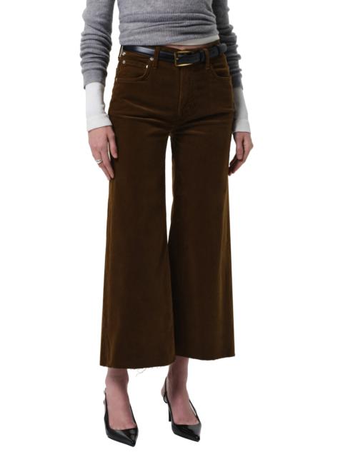 Citizens of Humanity Citizens of Humanity Lyra Raw Hem Ankle Wide Leg Corduroy Pants in Manuka Bronze at Nordstrom