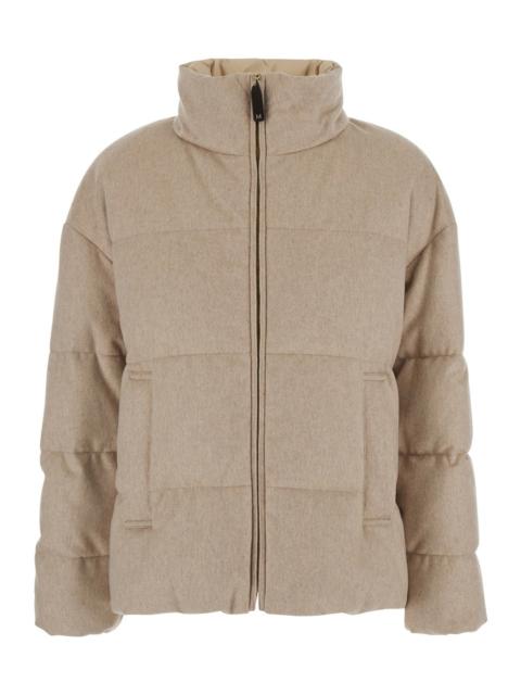 Max Mara Max Mara Women Down Jacket Divina With High Collar And Long Sleeves In Tech Fabric Beige For Women