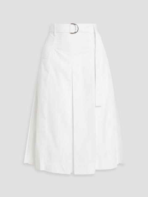 3.1 Phillip Lim Belted pleated cotton-blend midi skirt