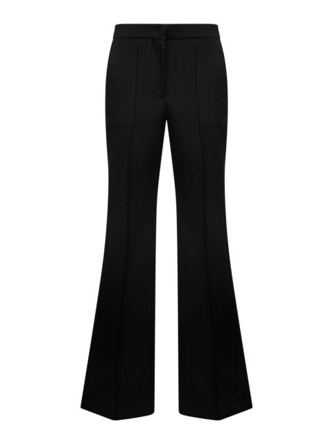 Jil Sander Black compact grain de poudre wool flared trousers