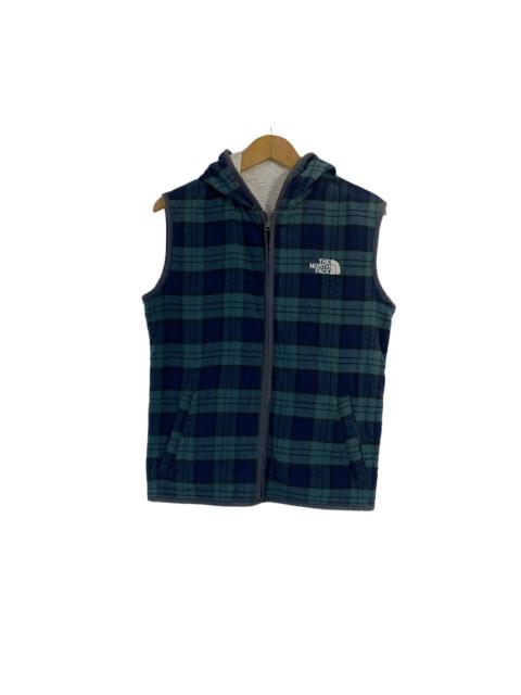 The North Face The North Face Green Tartan Fleece Vest Hoodie