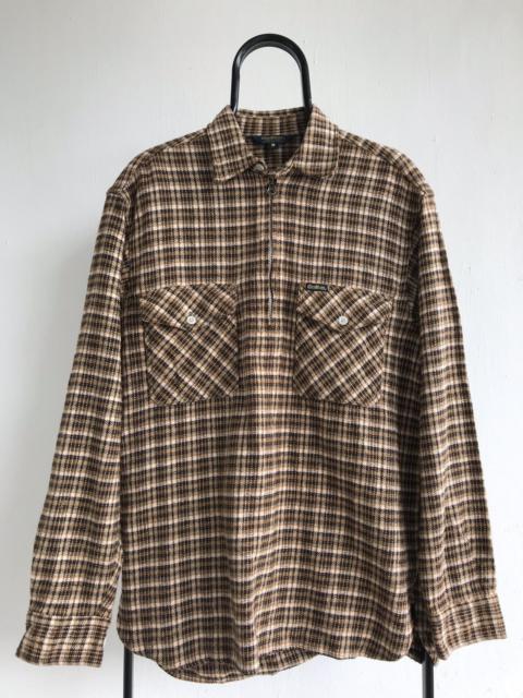 Other Designers VINTAGE OSHKOSH PLAID CHECKERED HALF ZIPPER FLANNEL