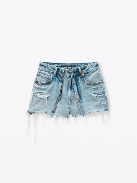 Alexander Wang blue double-layer skort with hardware