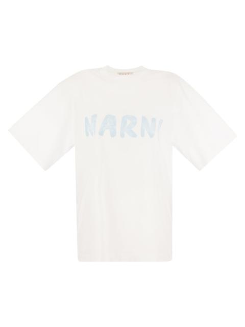 Marni Cotton Jersey T Shirt With Marni Print